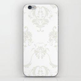 Chiffon and White Damask Scroll Baroque Pattern Pairs DE 2022 Trending Color Almond Milk DEHW01 iPhone Skin