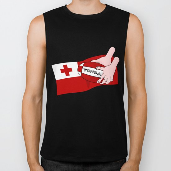 Tonga Rugby Flag Biker Tank