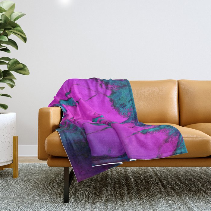 Fractured anger pink Throw Blanket
