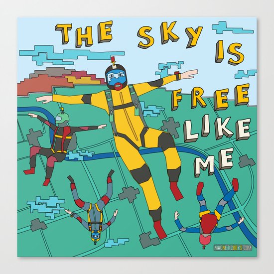 Skydive in the sky Canvas Print