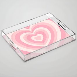 Pink Love Hearts  Acrylic Tray