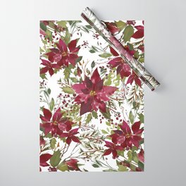 Poinsettia Flowers Wrapping Paper