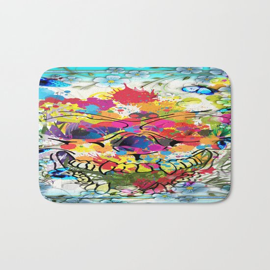 Skull Botonical Bath Mat