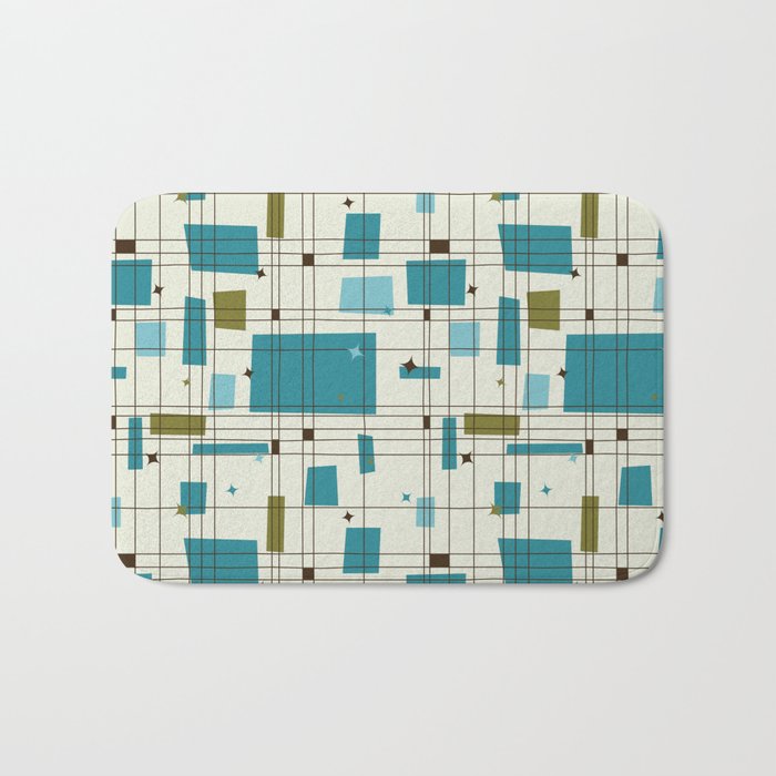 Mid-Century Modern (teal) Bath Mat