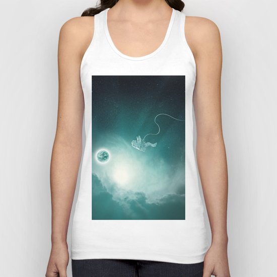 Astronaut Cast Away in Space Unisex Tank Top