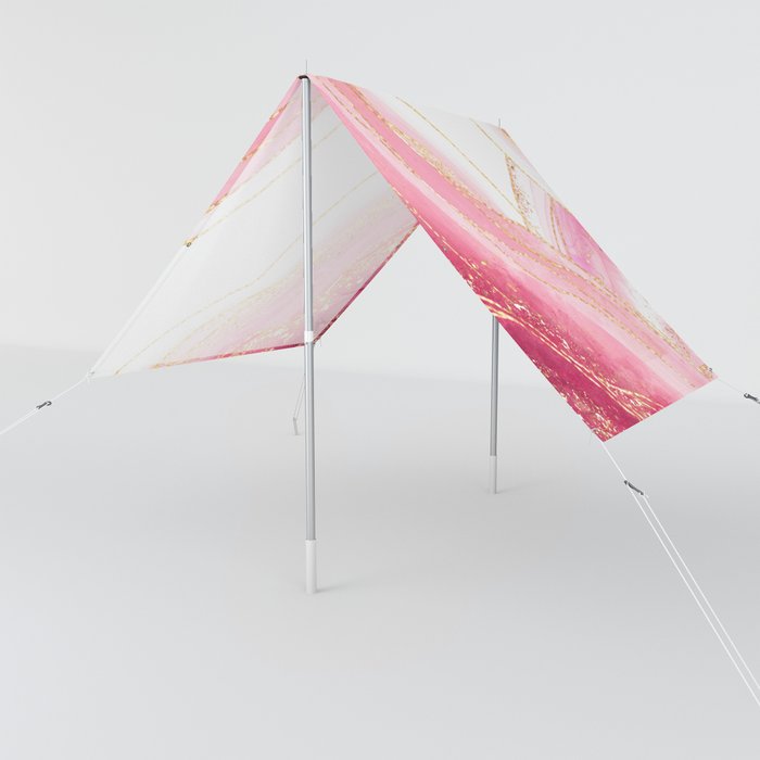 Abstract Gold And Pink Glamour Marble  Sun Shade