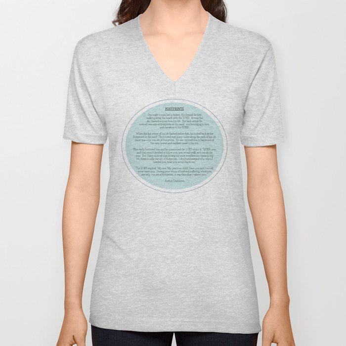 Footprints in the Sand V Neck T Shirt