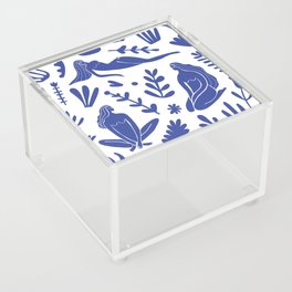 Henri Matisse Inspired Blue Nude Boho Female Figurative Pattern II Acrylic Box