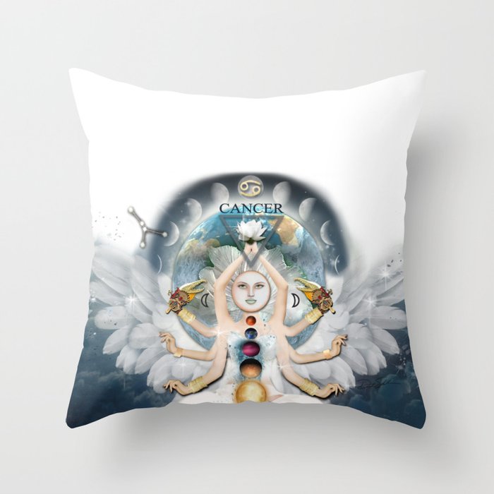Cancer, Ruled by the Moon Throw Pillow