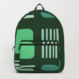 Mid-Century Modern Squares Lines Mint Green Backpack