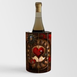 Steampunk, awesome steampunk heart Wine Chiller