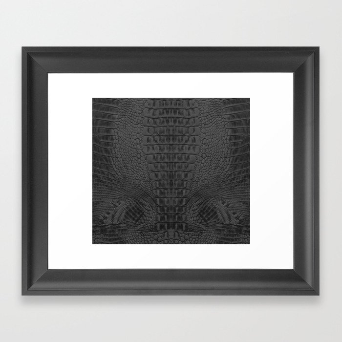 black crocodile skin Framed Art Print