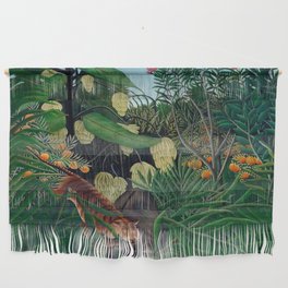 Fight between a Tiger and a Buffalo Henri Rousseau Wall Hanging