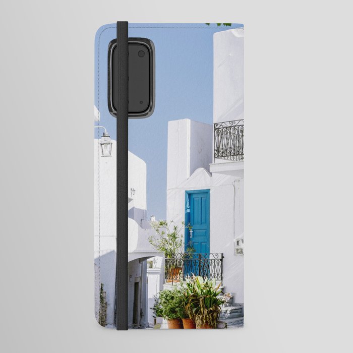 Greek Street Corner | Vibrant Travel Photography in Greece Android Wallet Case