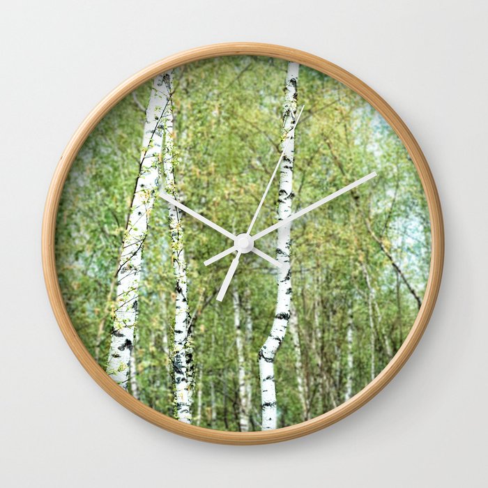 the birch forest III Wall Clock