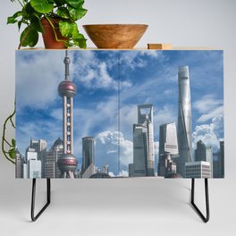 China Photography - Shanghai Under The Blue Cloudy Sky Credenza