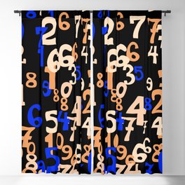 Falling numbers abstract background. Abstract background of color numbers. Pattern of randomly distributed numbers from zero to nine in color.  Blackout Curtain