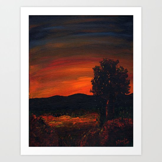 Fireflies at the Pond Art Print