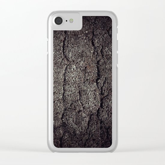 Cracked asphalt road Clear iPhone Case