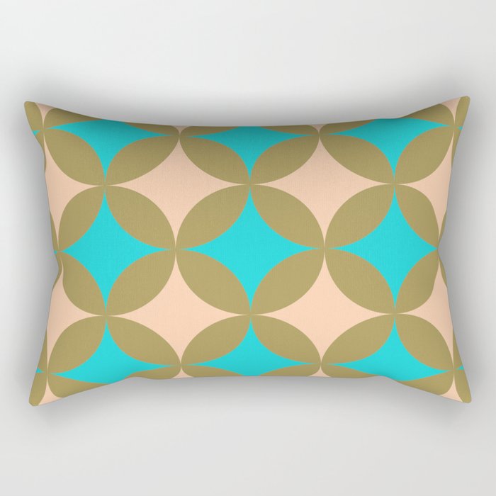 Stars and Circles - Funk/Retro Geometric Rectangular Pillow