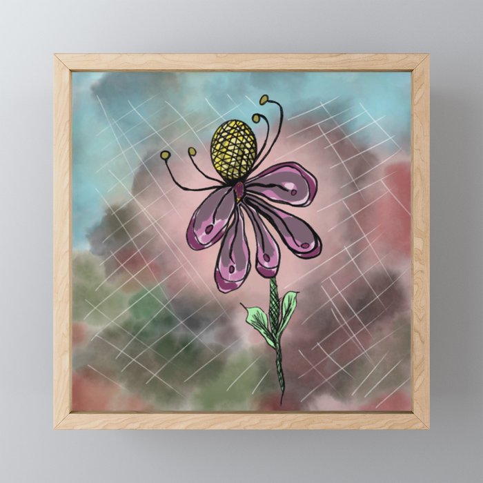 Defiant Cornflower Framed Mini Art Print