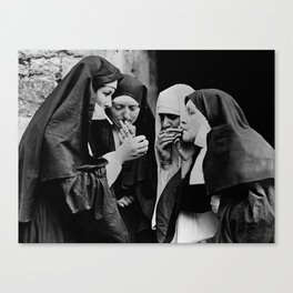 Smoking Nuns Vintage Photo -Smoking Nuns Canvas Print