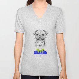 Mystic Pug V Neck T Shirt