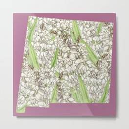 New Mexico in Flowers Metal Print | Stateflowers, Illustration, Coloredpencil, Stateflower, Statesymbols, Drawing, Bontanical, White, Floral, Nature 