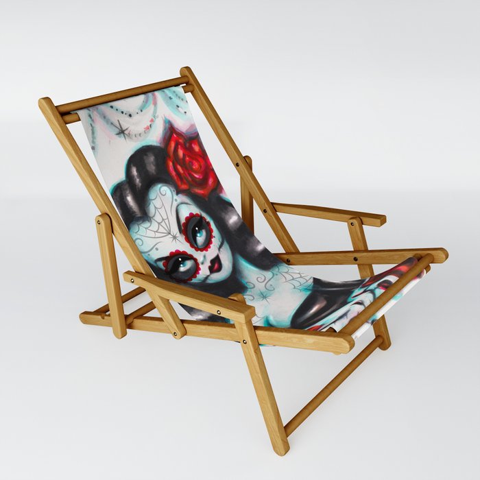 Vampire Vixen With Roses Sling Chair By Miss Fluff Society6