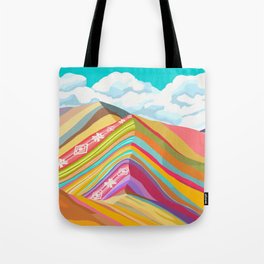 Vinicunca, Rainbow Mountain Tote Bag