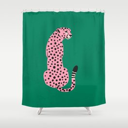 The Stare: Pink Cheetah Edition Shower Curtain