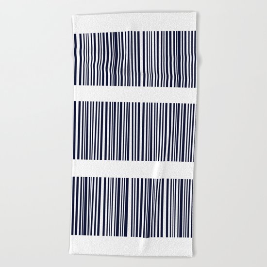 Blue- White- Stripe - Stripes - Marine - Maritime - Navy - Sea - Beach - Summer - Sailor 6 Beach Towel