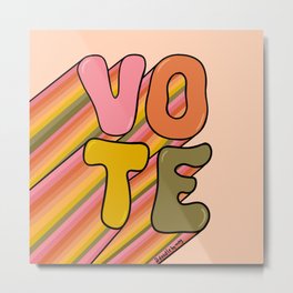 Vote Metal Print | Typography, Voting, Drawing, Rainbow, Digital, Lines, Vote, Lettering, Election, Vintage 