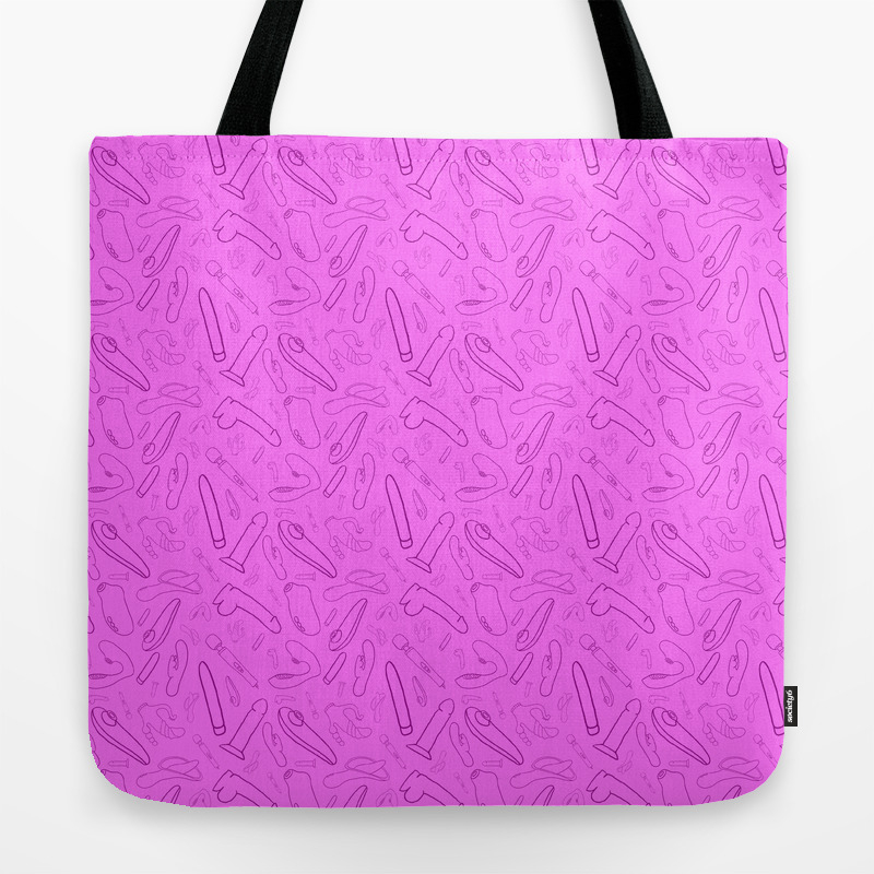 Pink Vibrator And Dildo Sex Toy Collection Tote Bag By Katflows Society6