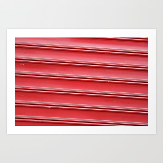 Red garage door Art Print