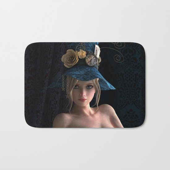 Nude Steampunk girl Bath Mat