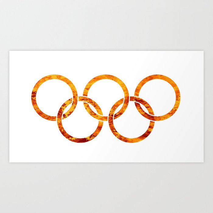 flaming olympic rings art print by homestead digital society6