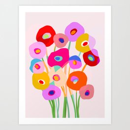 Minimal Abstract Spring floral bouquet  Art Print