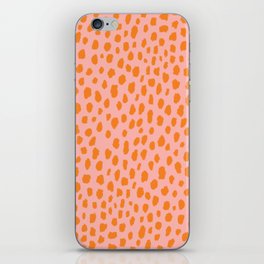 Orange and Pink Polka Dot Spots Pattern (orange/pink) iPhone Skin