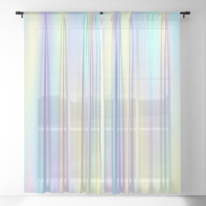 Pastel rainbow abstract Sheer Curtain