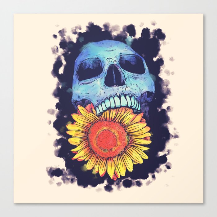 Blue Skull Canvas Print