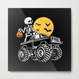 Halloween Skeleton Riding Monster Truck Metal Print | Witchcraft, Season, Graphicdesign, Halloween, Magic, Happyhalloween, Happy Halloween, Fantasy, Ghost, October 31 