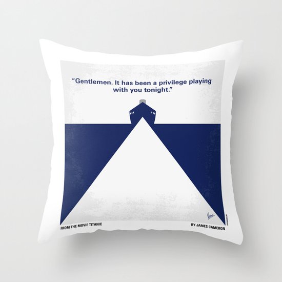 No100 My Titanic minimal movie poster Throw Pillow