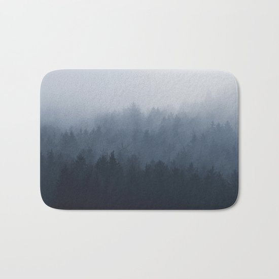 Fog in the forest Bath Mat