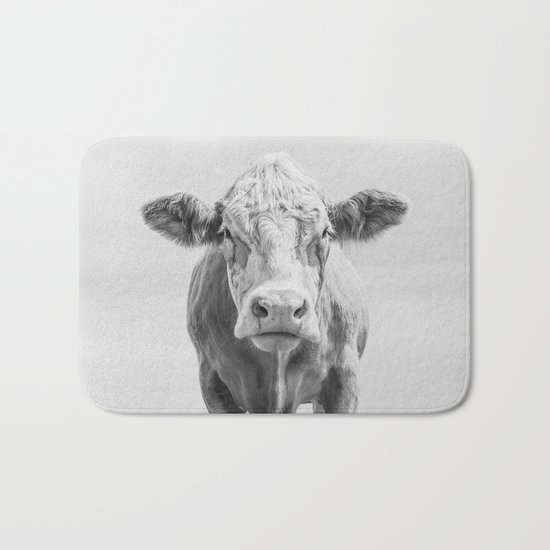 Cow Portrait Minimalism | Farm animal Bath Mat