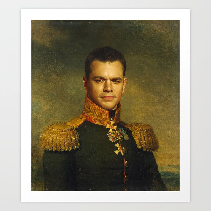 Matt Damon - replaceface Art Print | Painting, Digital, Vintage, People