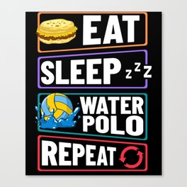 Water Polo Ball Player Cap Goal Game Canvas Print
