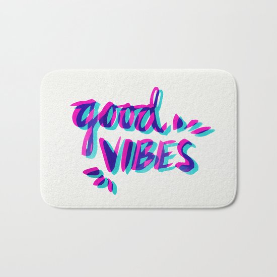 Good Vibes – Magenta & Cyan Bath Mat
