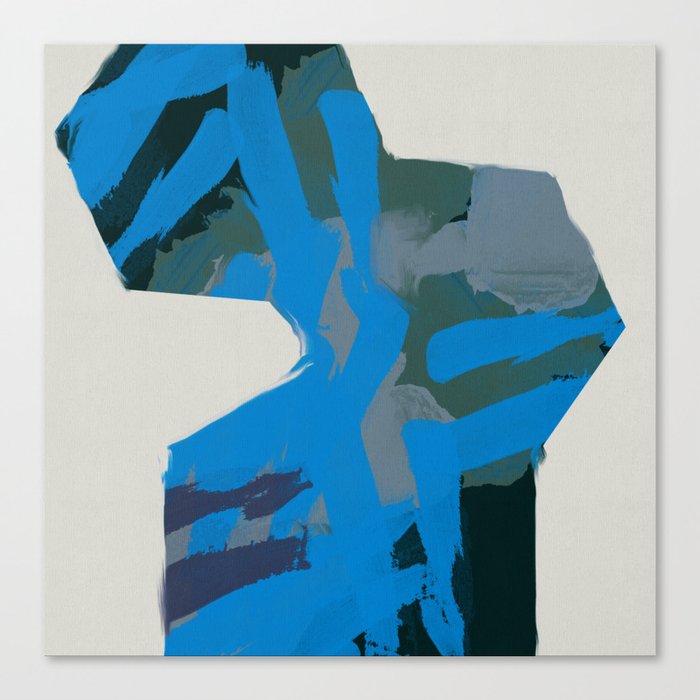 blue abstraction minimal Canvas Print