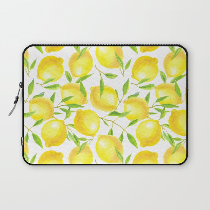 Lemons and leaves  pattern design Laptop Sleeve